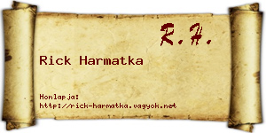 Rick Harmatka névjegykártya
